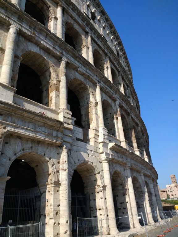 Views of the Colosseum-waiting for bus to the Sabastiano catacombes